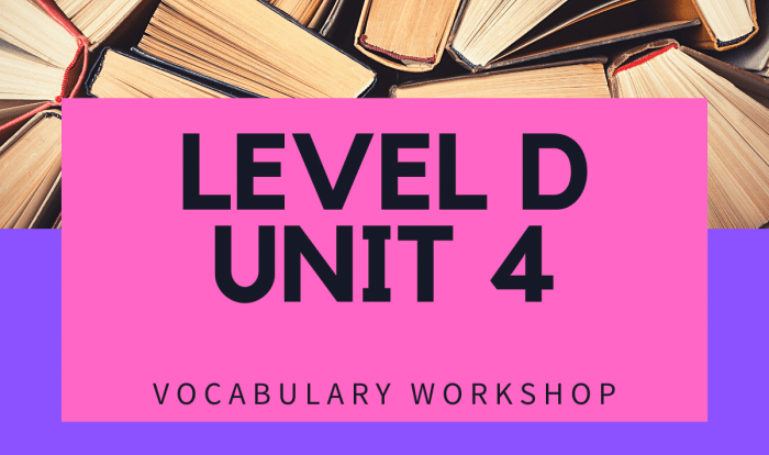 Vocabulary workshop level d unit 4 answers