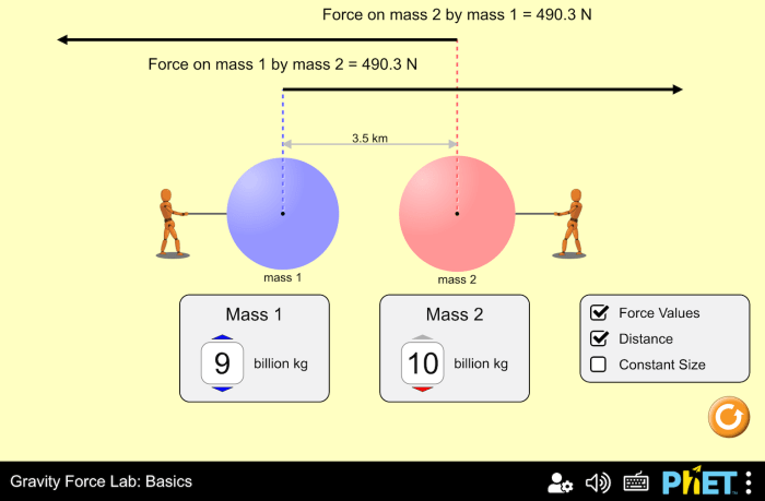 Gravitational force gizmo answer key