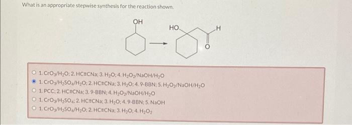 What is an appropriate stepwise synthesis for the reaction shown