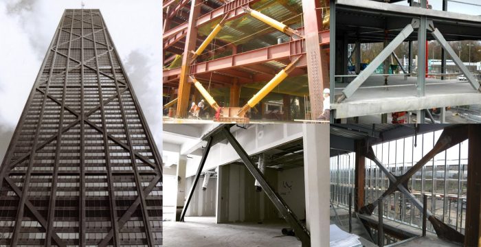 Steel bracing metal buildings pre engineered building constructing across sidewall construction columns