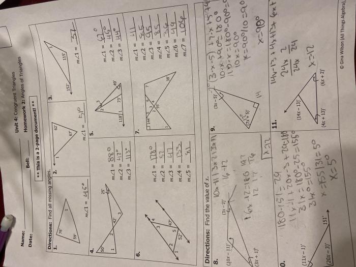 Isosceles and equilateral triangles answer key